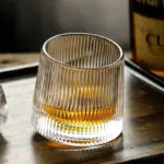 Textured ripple effect whisky glass