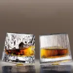 Textured ripple effect whisky glass