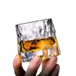 Textured ripple effect whisky glass