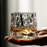 Textured ripple effect whisky glass