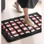 Thick checked tufted bathroom mat