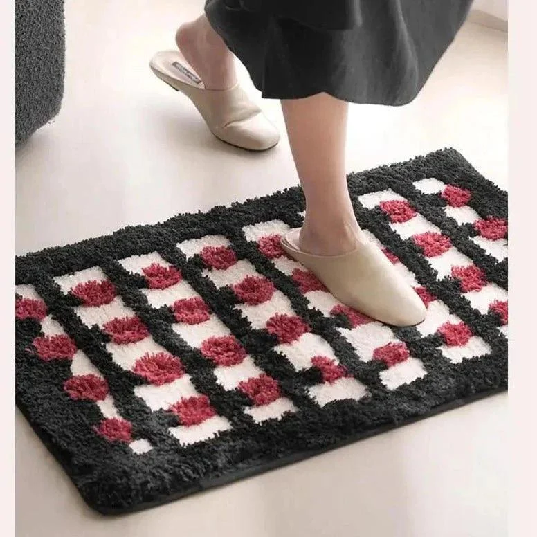 Thick Checked Tufted Bathroom Mat 619728