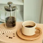 Three piece ceramic cups and saucers set