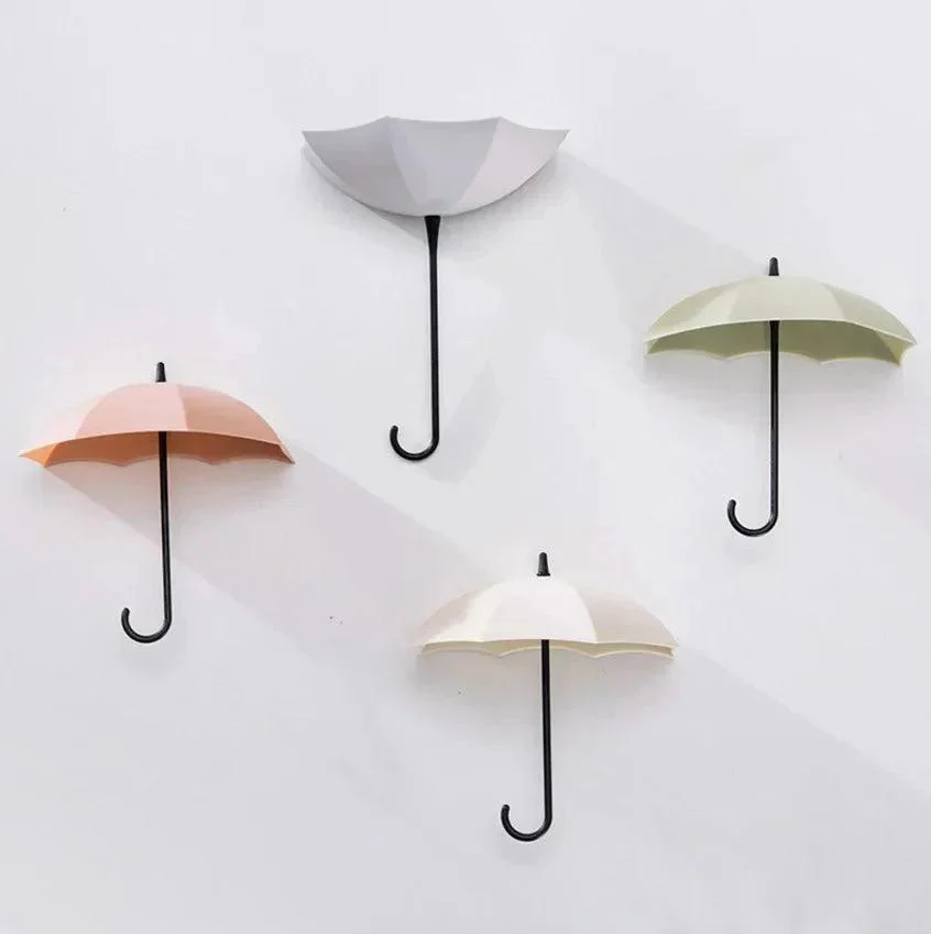 Three Piece Set Of Cute Umbrella Wall Hooks 179347