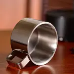 Three piece stainless steel coffee cup set