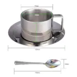 Three piece stainless steel coffee cup set