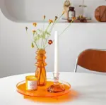 Translucent coloured round storage tray