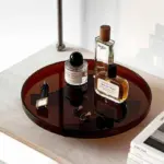 Translucent coloured round storage tray