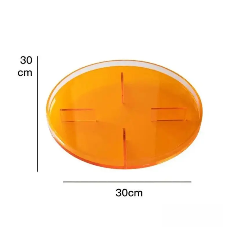 Translucent coloured round storage tray