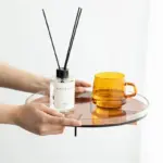 Translucent coloured round storage tray