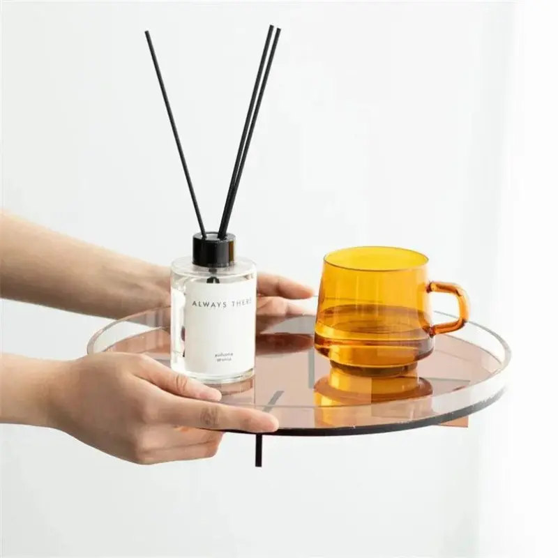 Translucent coloured round storage tray