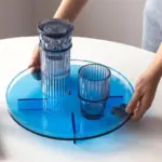 Translucent coloured round storage tray