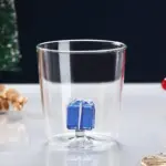 Transparent christmas glass cup with optional gift box