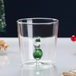 Transparent christmas glass cup with optional gift box