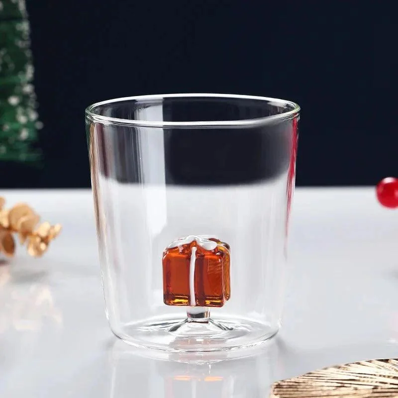 Transparent Christmas Glass Cup With Optional Gift Box 130989