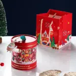 Transparent christmas glass cup with optional gift box
