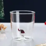 Transparent christmas glass cup with optional gift box