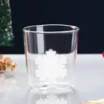 Transparent christmas glass cup with optional gift box