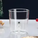 Transparent christmas glass cup with optional gift box