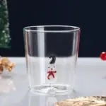 Transparent christmas glass cup with optional gift box