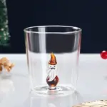 Transparent christmas glass cup with optional gift box