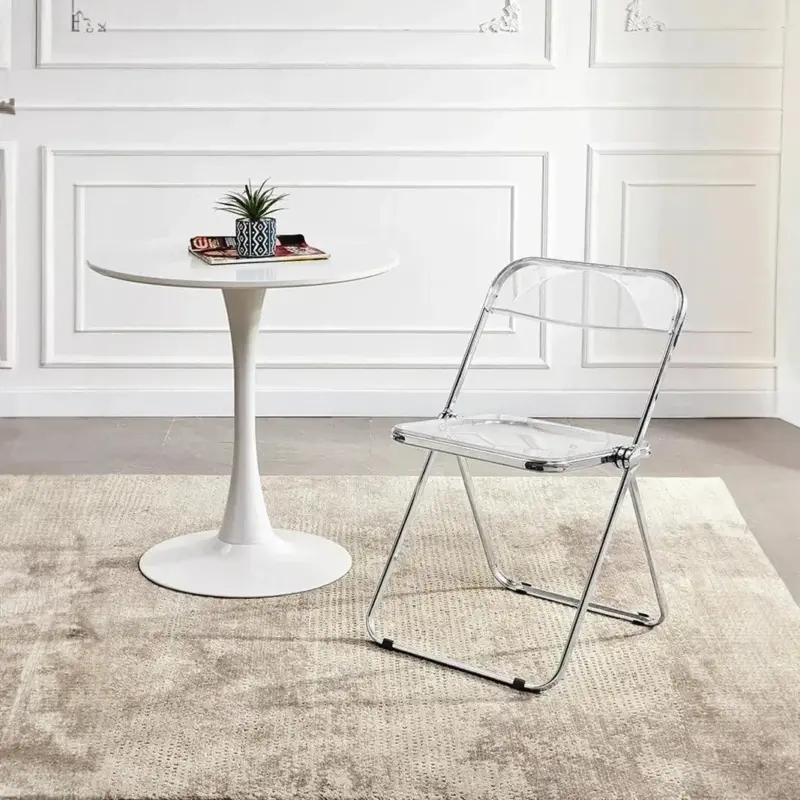 Transparent coloured folding acrylic chair