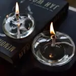 Transparent glass candlestick oil lamp