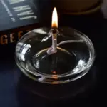 Transparent glass candlestick oil lamp