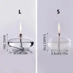 Transparent glass candlestick oil lamp
