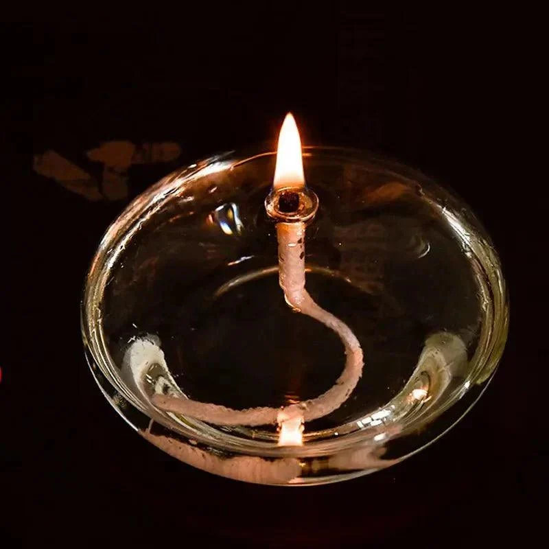 Transparent Glass Candlestick Oil Lamp 966656