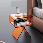 Transparent minimalist sofa coffee table