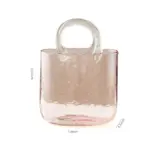Transparent pastel handbag shape vase