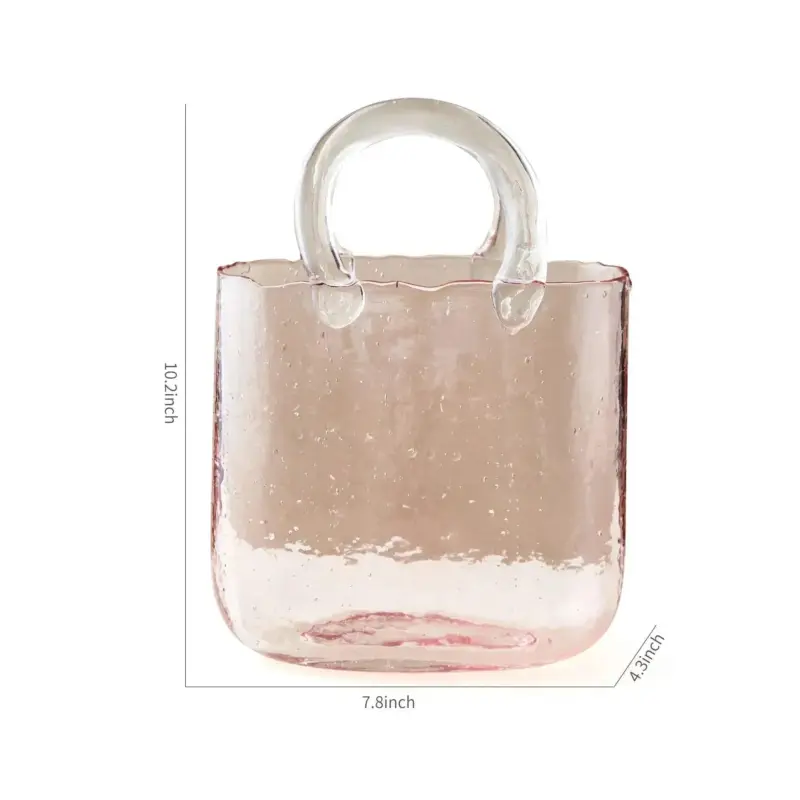 Transparent pastel handbag shape vase