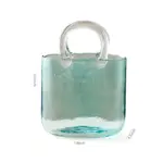 Transparent pastel handbag shape vase