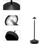Triangle point dimming table lamp