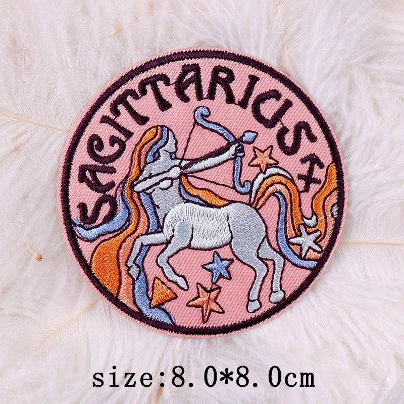 Twelve Constellations Astrology And Witchcraft Embroidered Iron On Patches 268201