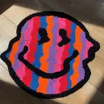 Twisted smiley plush living room rug