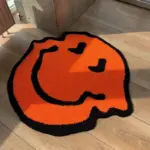 Twisted smiley plush living room rug