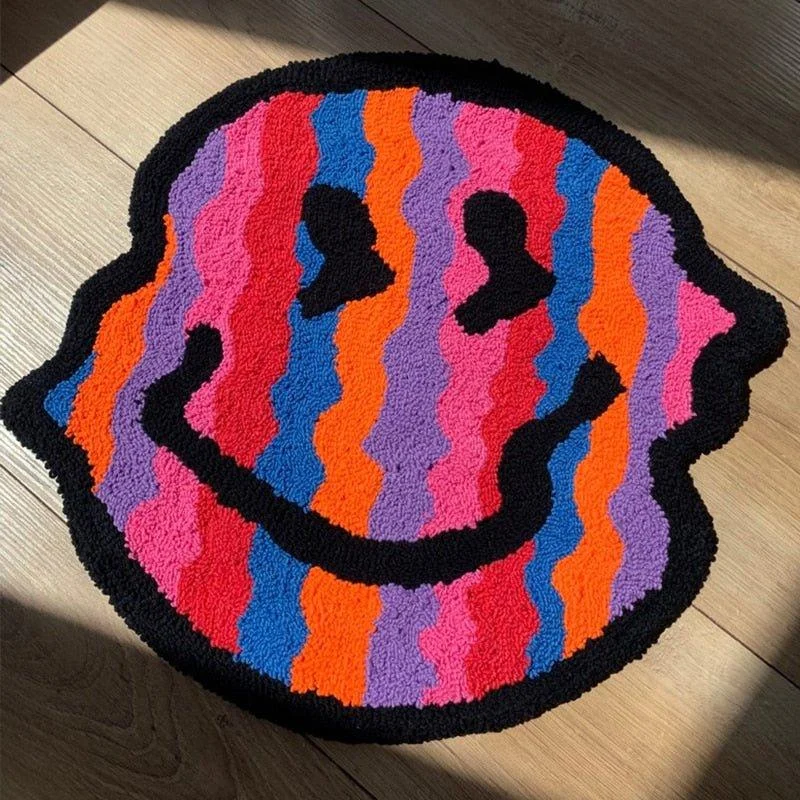 Twisted Smiley Plush Living Room Rug 537971