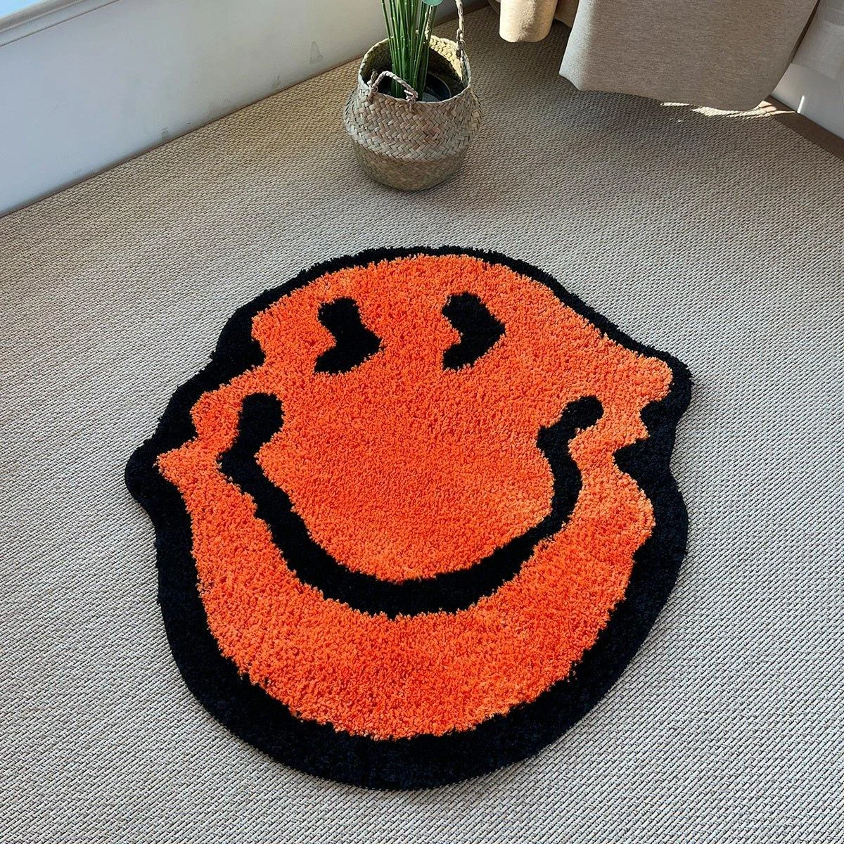 Twisted Smiley Plush Living Room Rug 598486