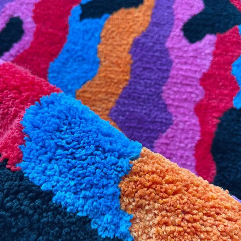 Twisted smiley plush living room rug