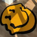 Twisted smiley plush living room rug