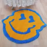 Twisted smiley plush living room rug