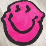Twisted smiley plush living room rug