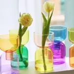 Two piece mini bud vase terrarium set