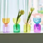 Two piece mini bud vase terrarium set