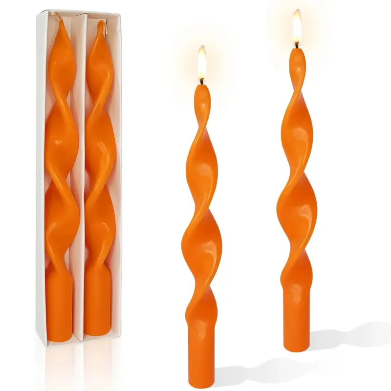 Two piece twisted tapered candle set