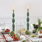 Two piece twisted tapered candle set