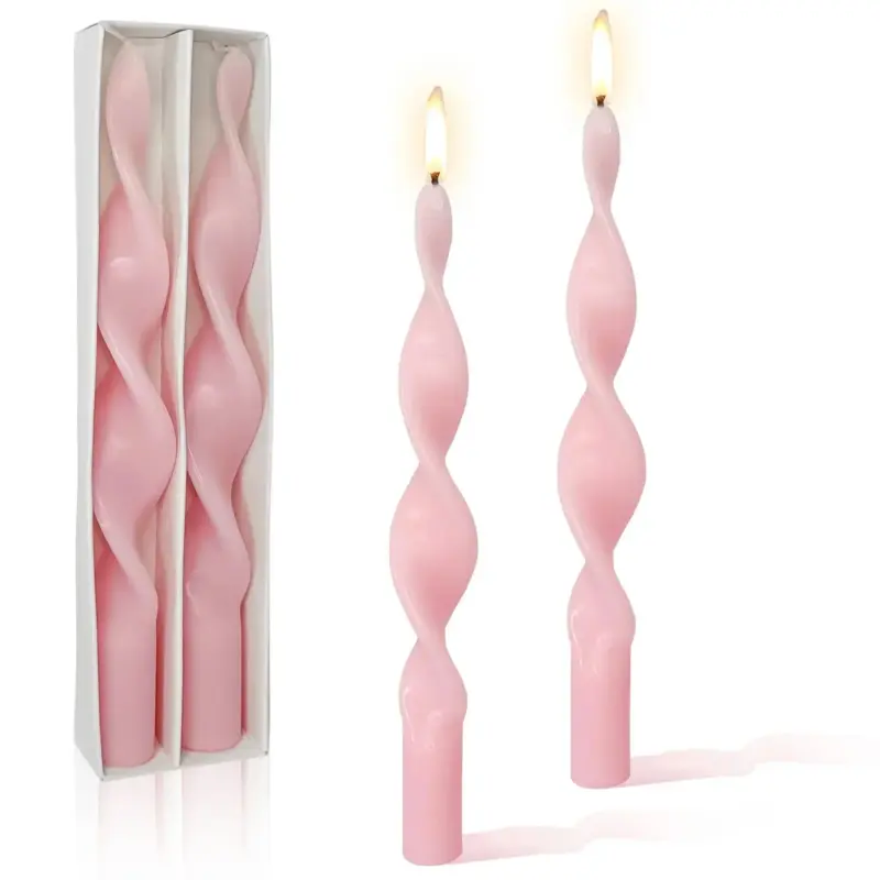 Two piece twisted tapered candle set