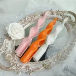 Two piece twisted tapered candle set